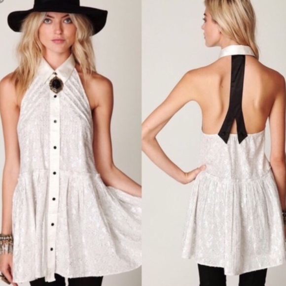 Free People New Romantics Tuxedo Halter Dress - Picture 11 of 11